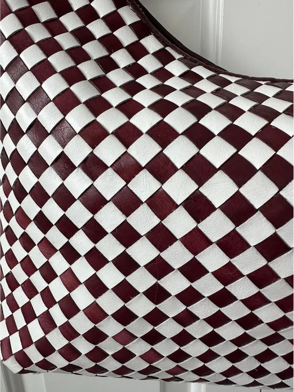 Loeffler Randall Willow Hobo Bag Maroon/White